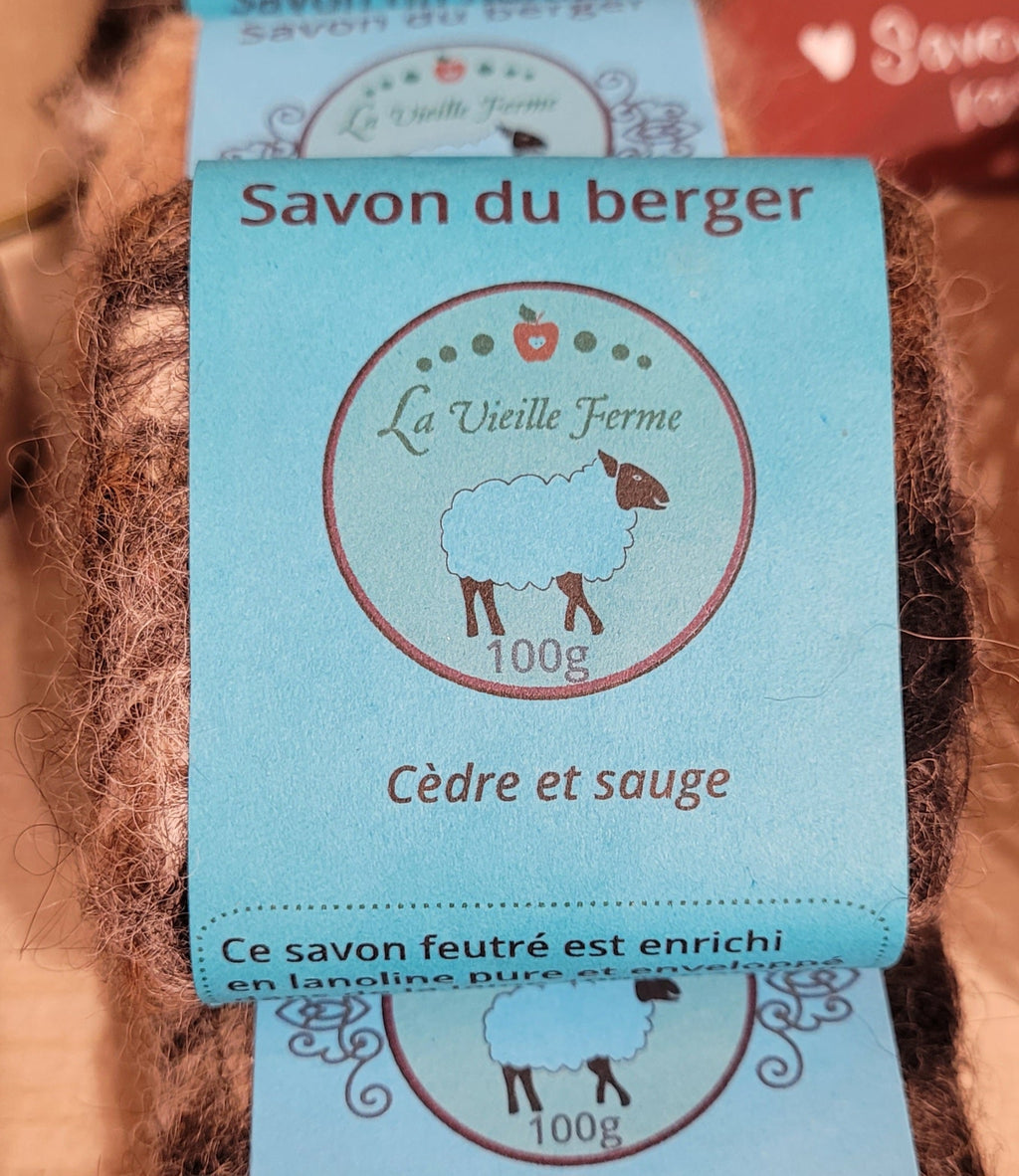 Savon du Berger feutré (cèdre et sauge)